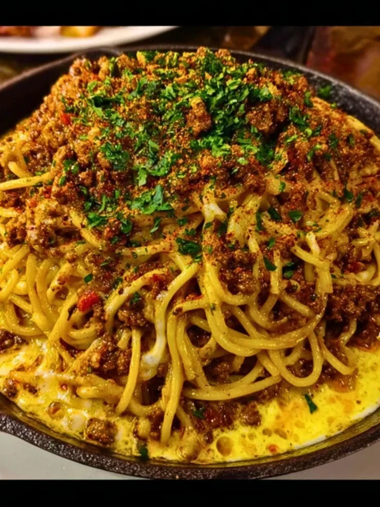 Cajun Beef Spaghetti in Creamy Three-Cheese Parmesan Sauce 2