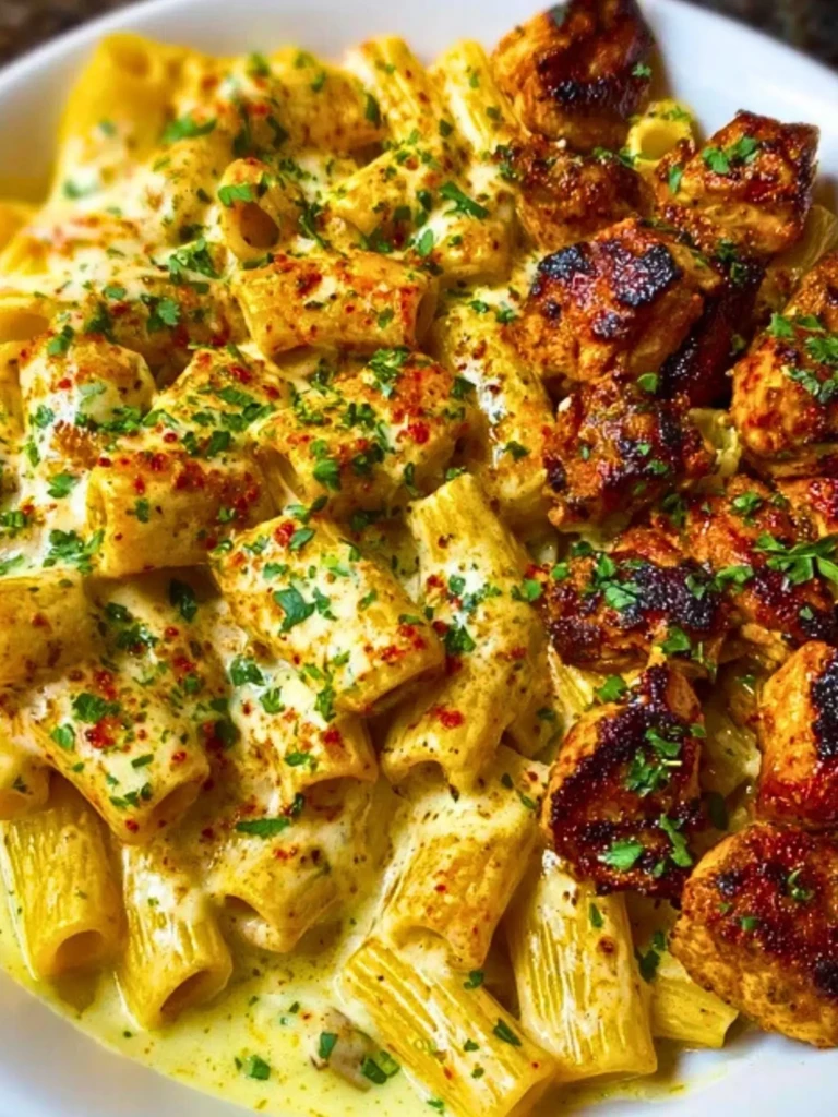 Cajun Garlic Butter Chicken Rigatoni in Cheesy Alfredo Sauce 2
