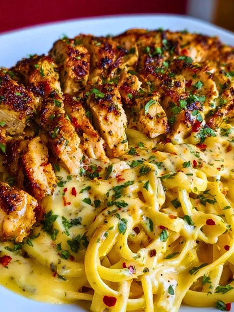 Creamy Mozzarella Chicken Linguine in Garlic Cajun Butter 2