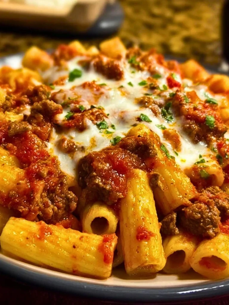 Creamy Velveeta Rigatoni with Italian Beef Marinara 2