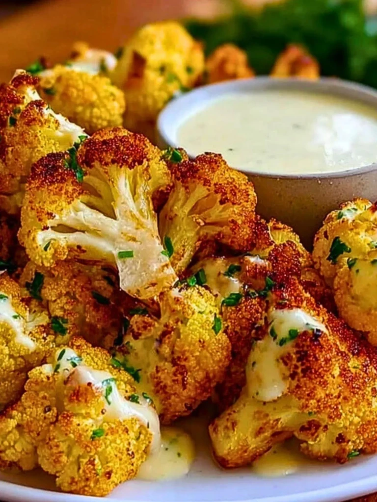 Crispy Baked Cauliflower Bites with Garlic Sauce 2