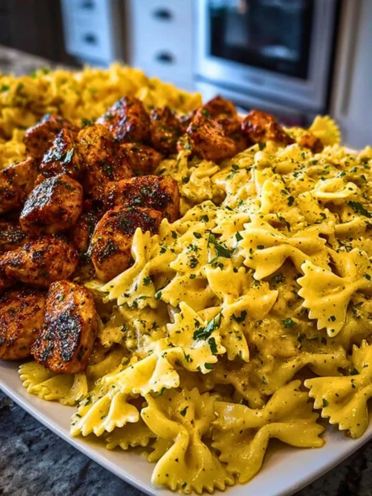 Easy Creamy Velveeta Chicken Bowtie Pasta with Garlic Mozzarella Sauce 2