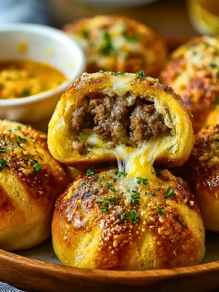 Garlic Parmesan Cheeseburger Bombs 2