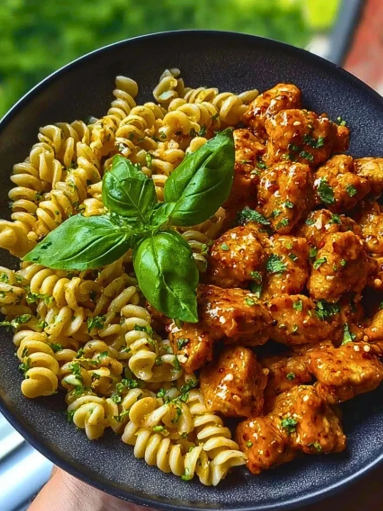 Hot Honey Garlic Chicken Bites & Cajun Alfredo with Crispy Broccoli Twists 2