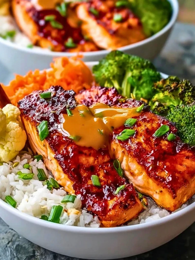 Sriracha Honey Salmon Bowls 2