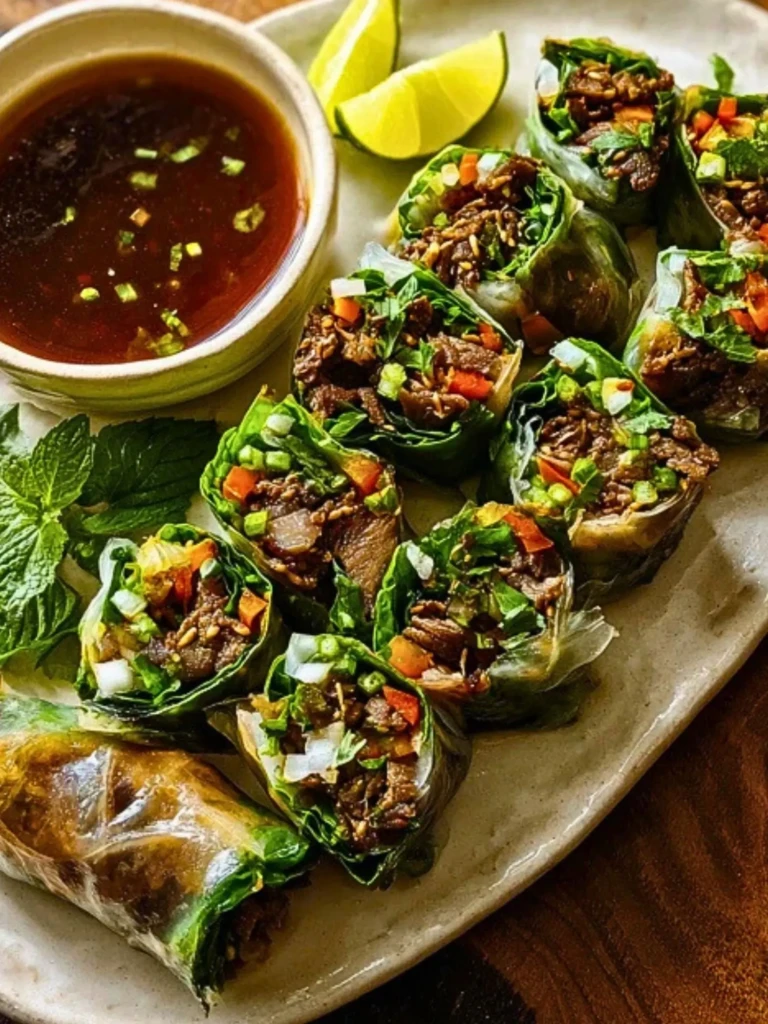 Thai Basil Beef Rolls 2
