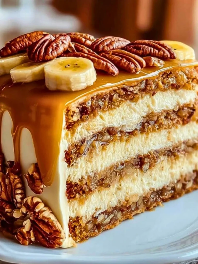 Banana Pecan Caramel Layer Cake 2