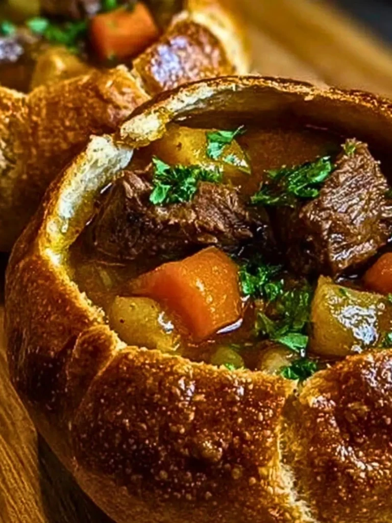 Beef Stew in Bread Bowls (1)