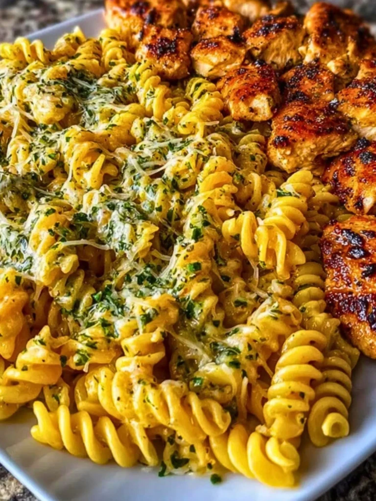 Cheesy Rotini with Garlic Parmesan Chicken Easy Pasta Dinner 2