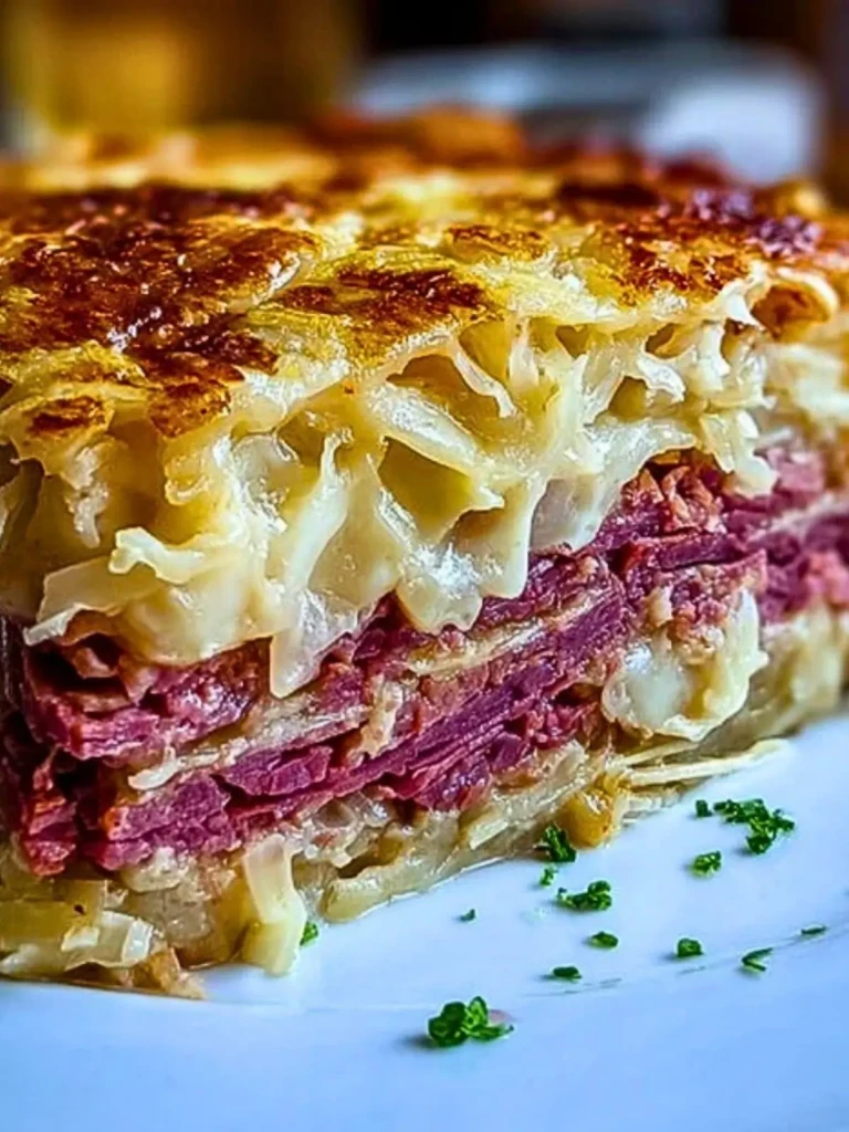 Classic Reuben Bake with Corned Beef, Sauerkraut & Swiss (1)