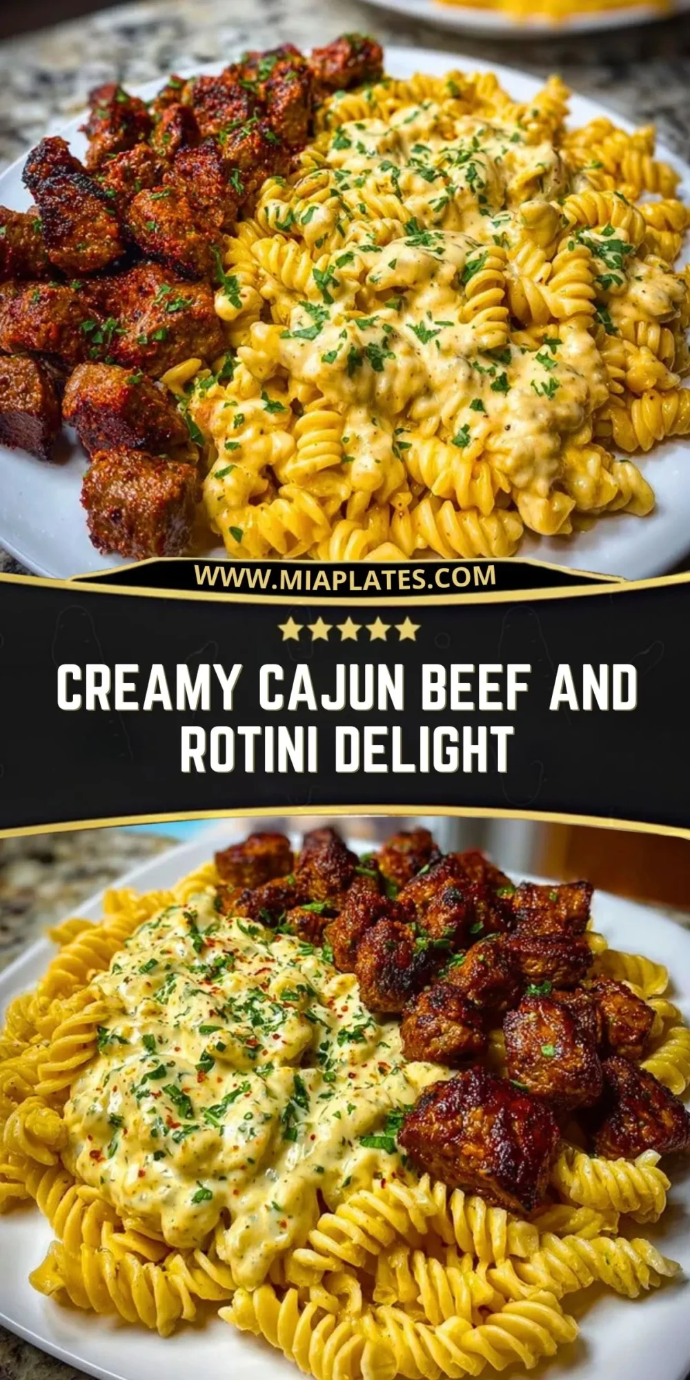 Creamy Cajun Beef and Rotini Delight Pin 1