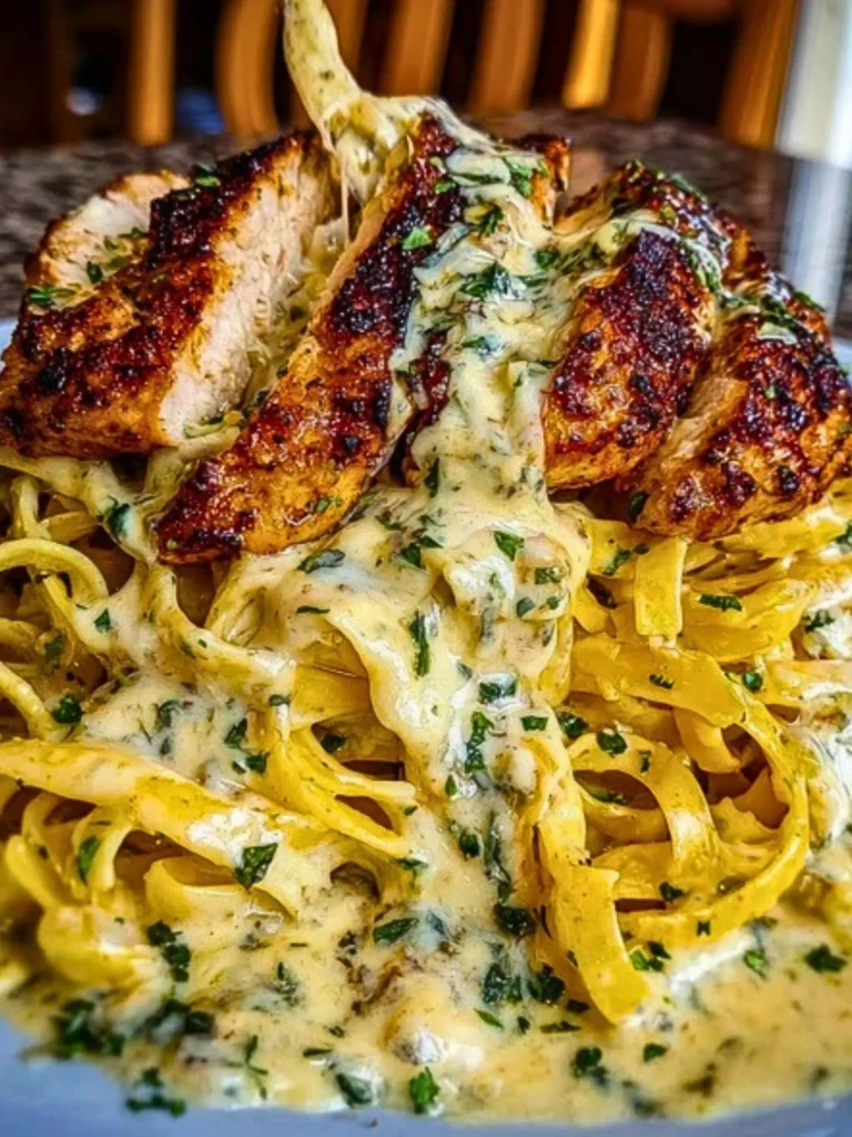 Creamy Cajun Chicken Fettuccine with Garlic Mozzarella Cheese Sauce 2