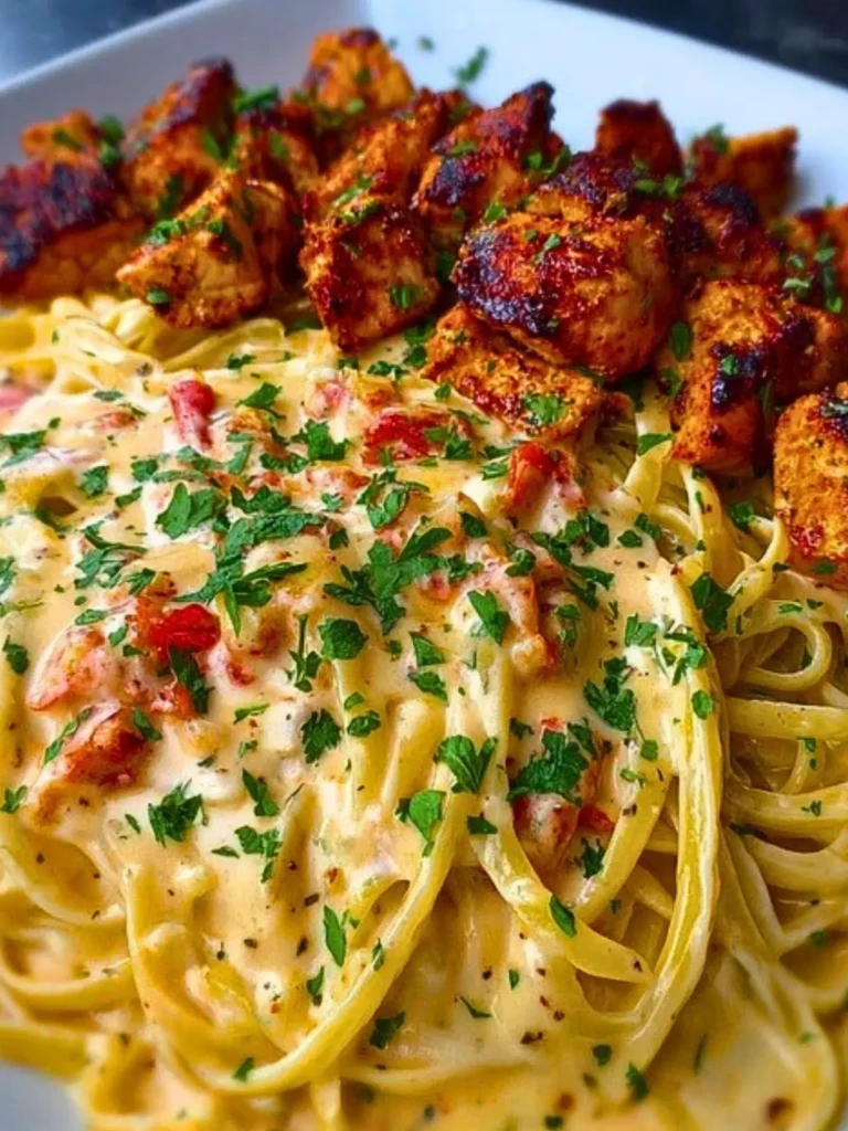 Creamy Cajun Chicken Linguine with Spicy Garlic Cheese Sauce 2