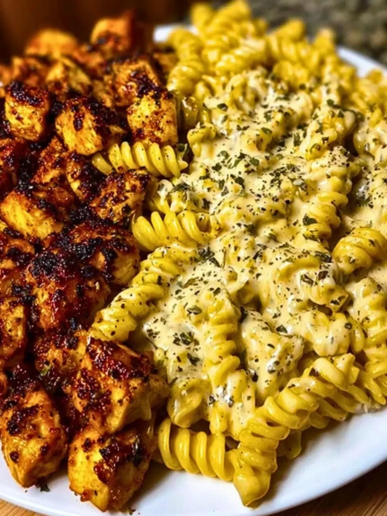 Creamy Velveeta Chicken Rotini Pasta with Mozzarella Garlic Cheese Sauce (2)