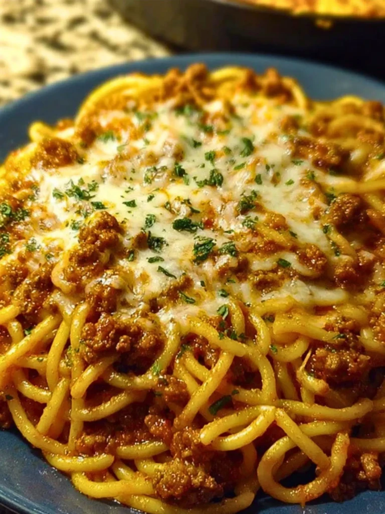 Creamy Velveeta Spaghetti with Italian Beef Marinara 2