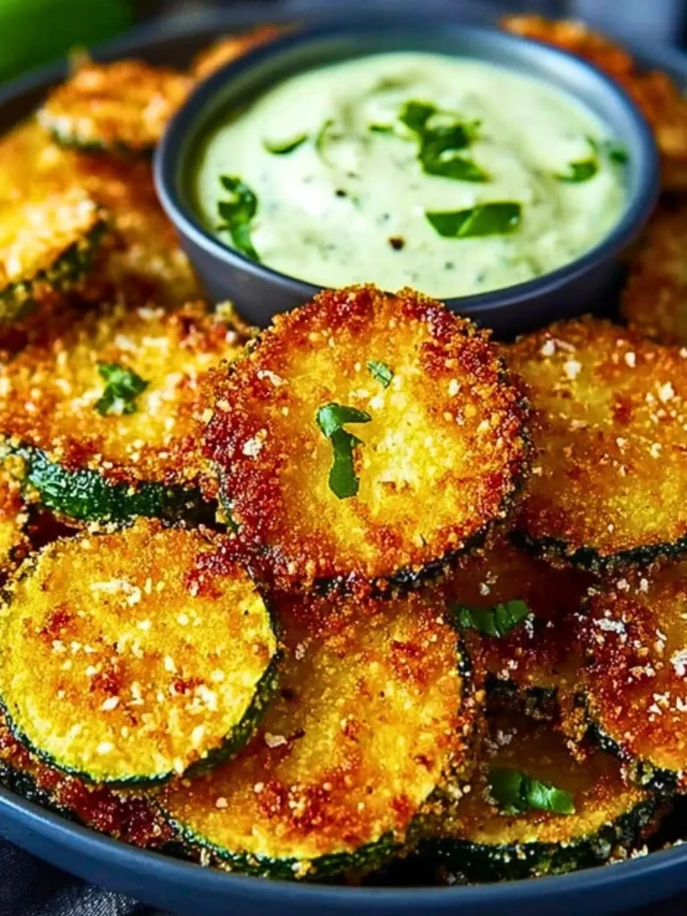 Crispy Zucchini Chips with Basil Mayo (1)