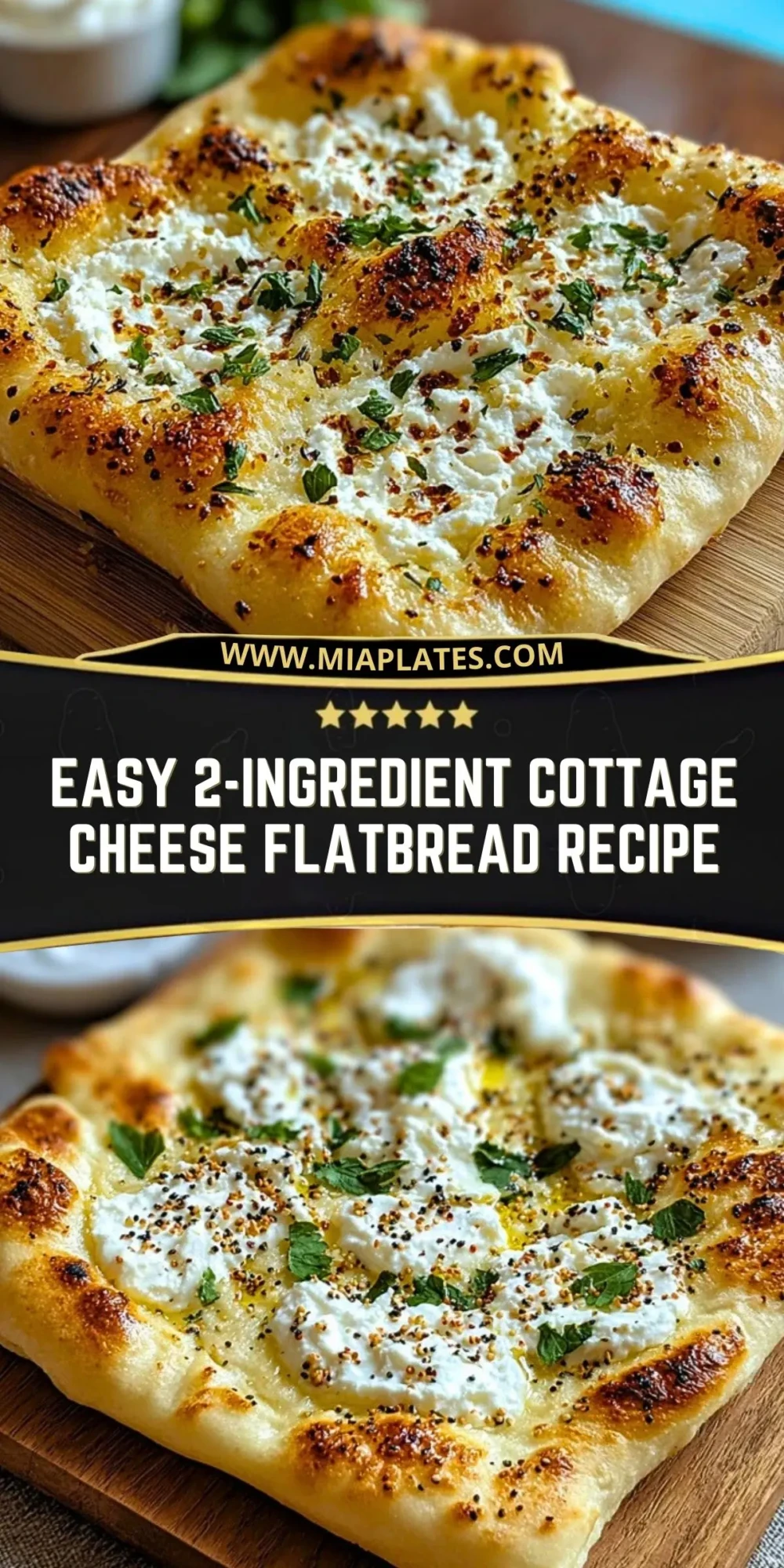 Easy 2-Ingredient Cottage Cheese Flatbread Recipe Pin 1