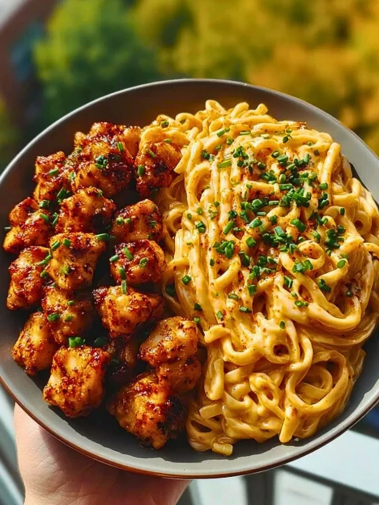 Easy Garlic Butter Chicken Bites with Spicy Cajun Alfredo Recipe 2