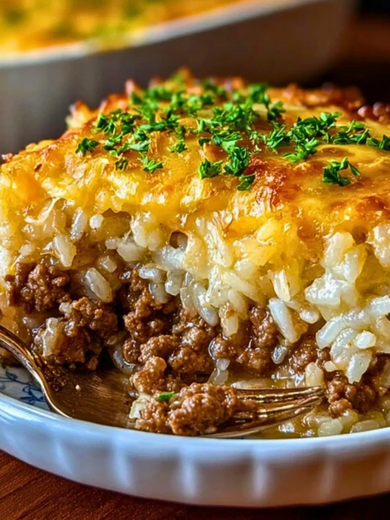 French Onion Ground Beef and Rice Casserole 2