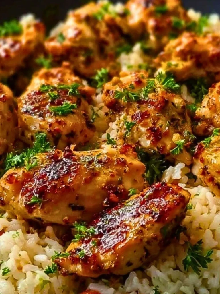 Garlic Butter Chicken Served with Parmesan Rice 2