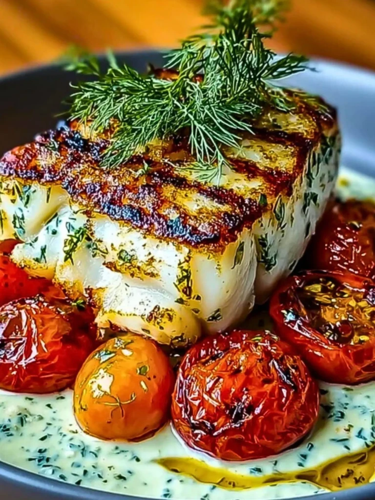 Grilled Cod with Roasted Tomatoes & Creamy Dill Sauce 2