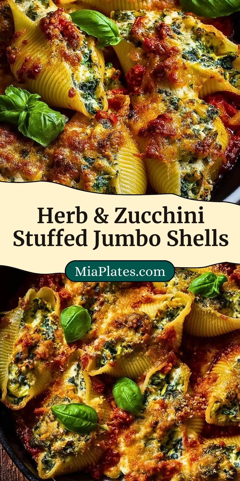 Herb & Zucchini Stuffed Jumbo Shells Pin 2