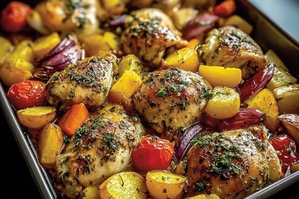 Insanely Good One-Pan Herb Chicken & Roasted Veggie Bake 1