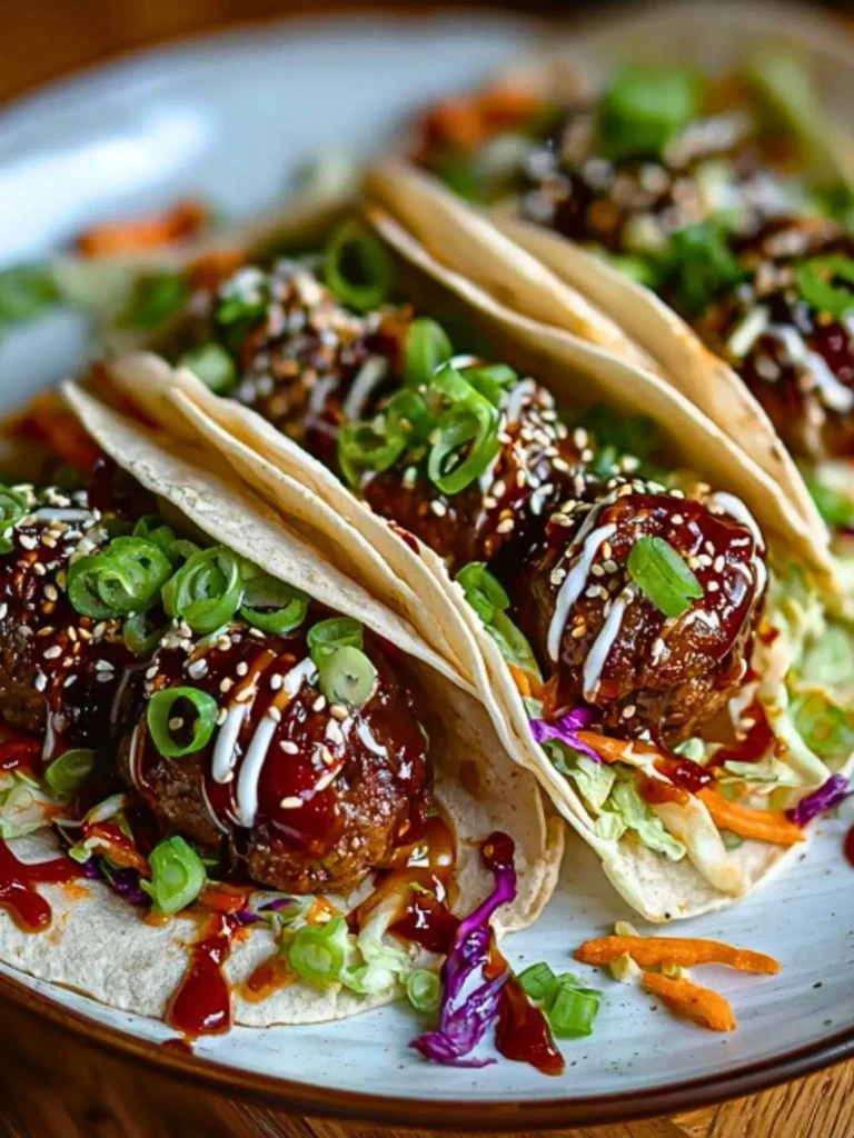 Korean BBQ Meatball Tacos 2