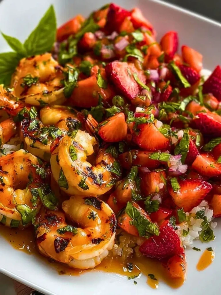 Saucy Lemon Herb Shrimp with Strawberry-Basil Salsa 2