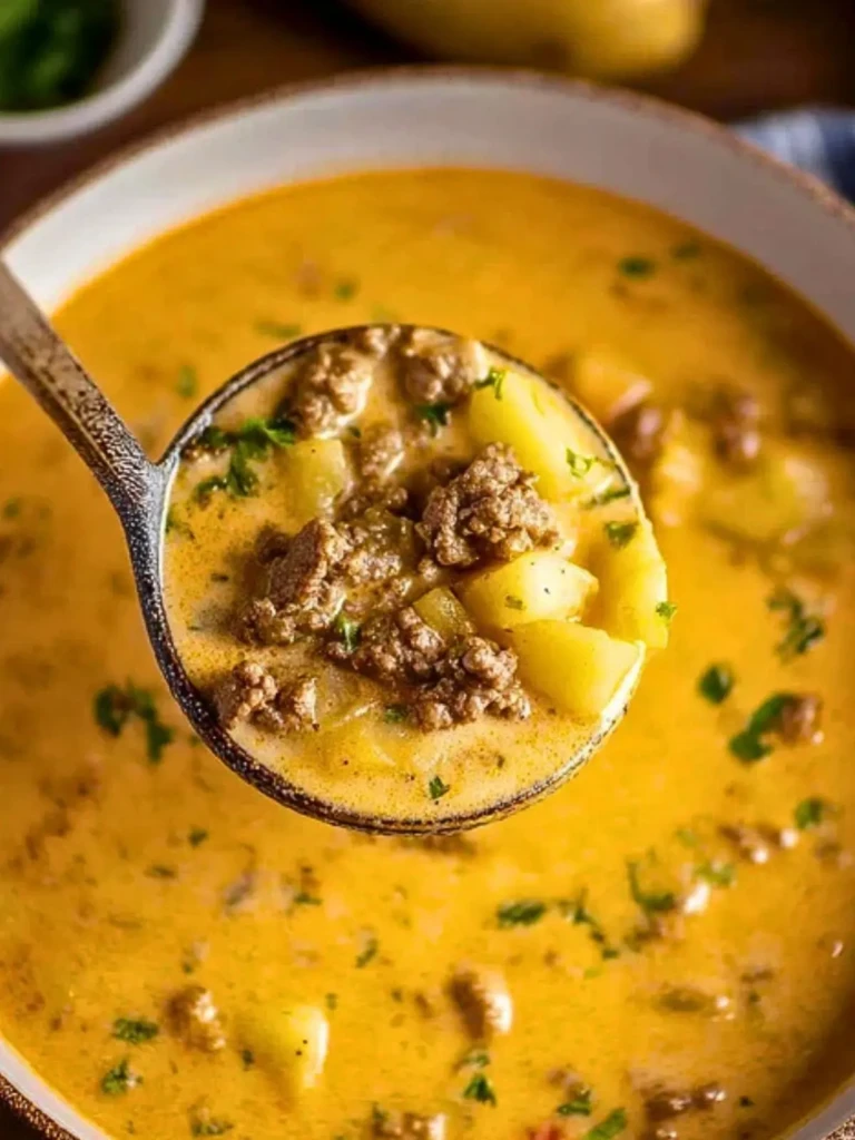 Cheesy Beef and Potato Soup 2