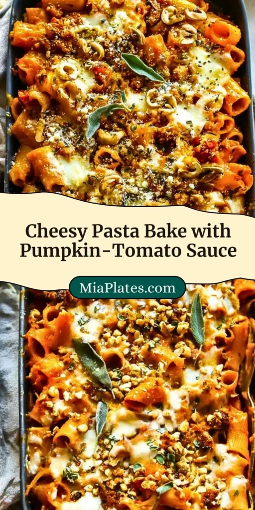 Cheesy Pasta Bake with Pumpkin-Tomato Sauce Pin 2