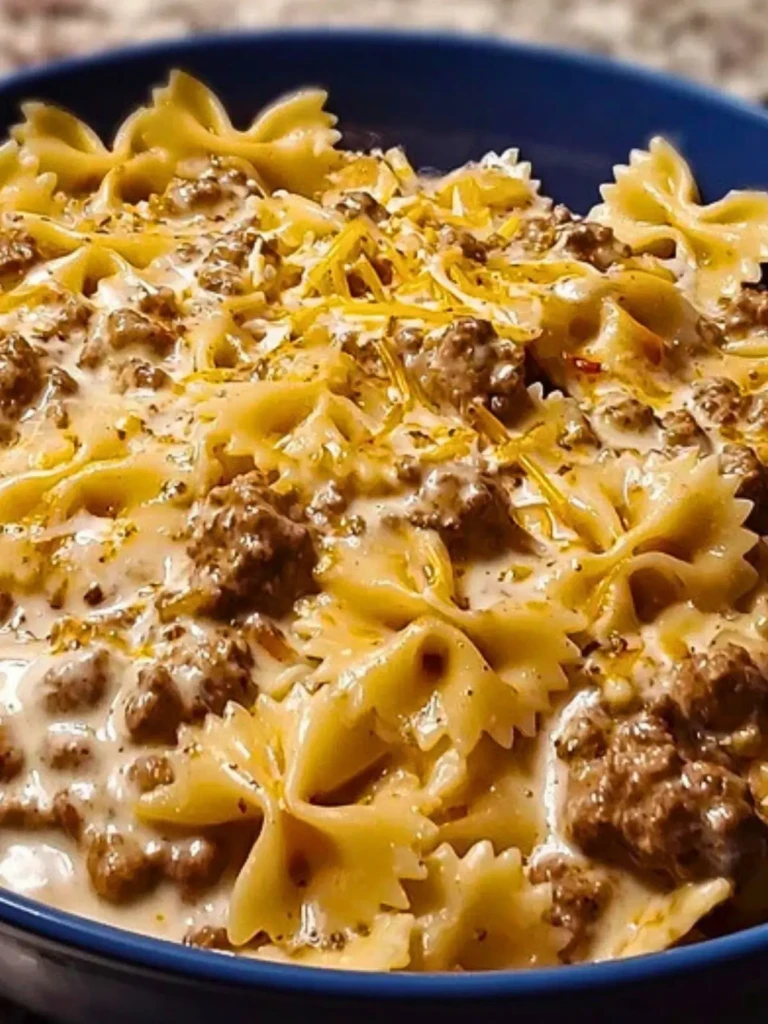 Creamy Beef and Bowtie Pasta 2