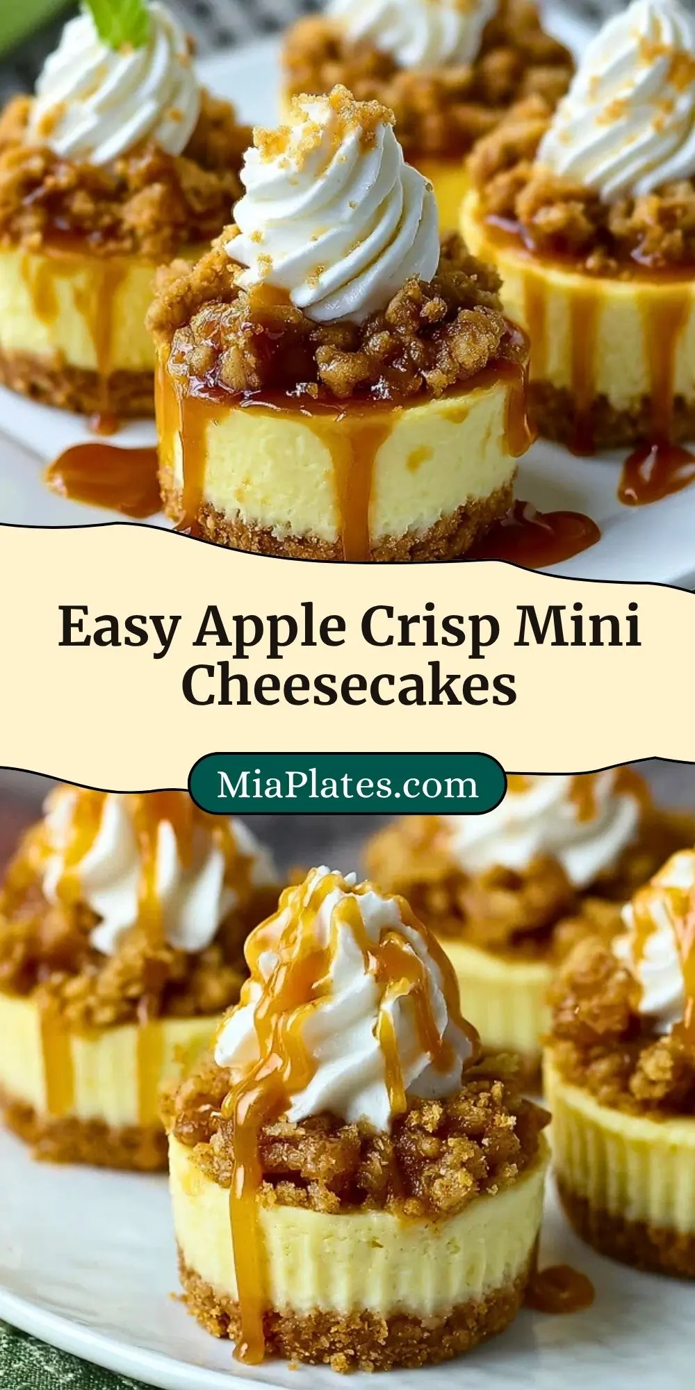 Easy Apple Crisp Mini Cheesecakes Pin 2