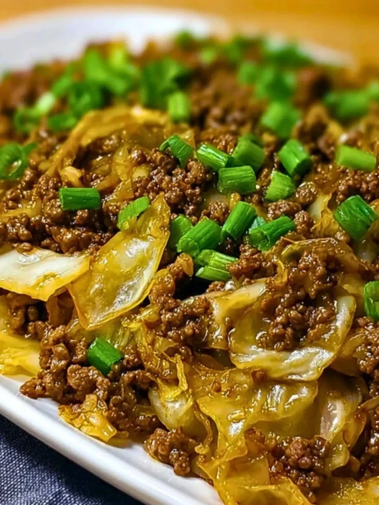Low-Carb Mongolian Ground Beef and Cabbage 2