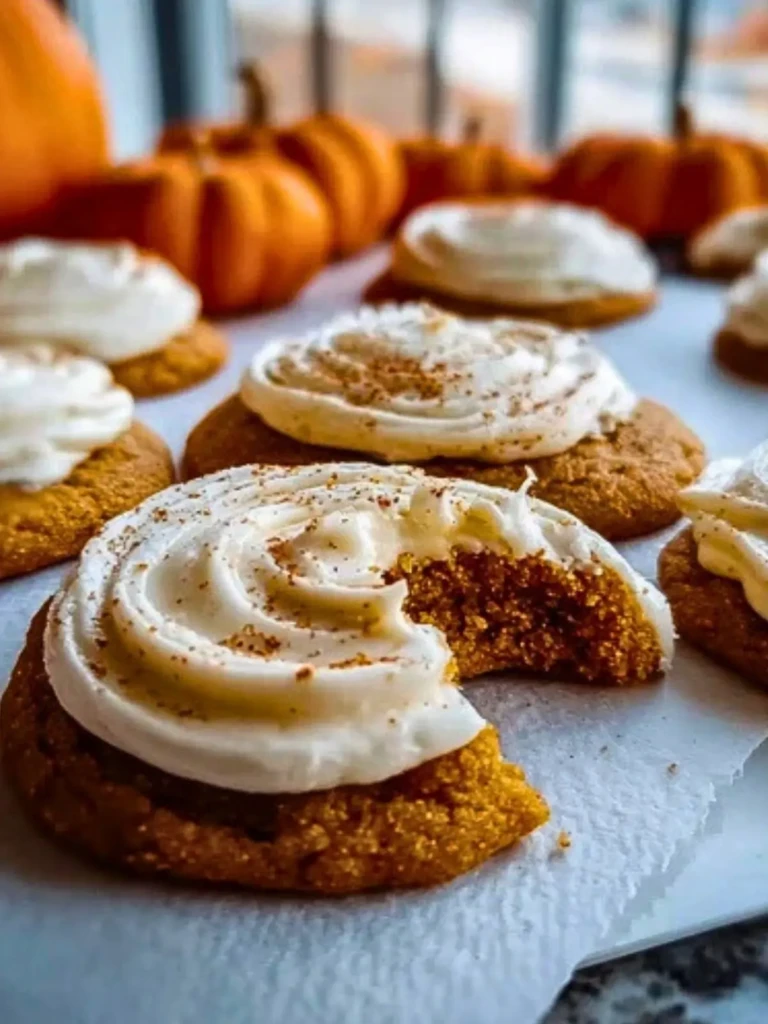 Pumpkin Sugar Cookies with Cream Cheese Frosting (1)