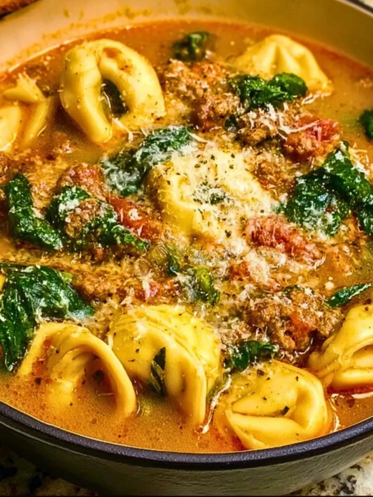 Sausage Tortellini Soup with Spinach & Fennel (1)