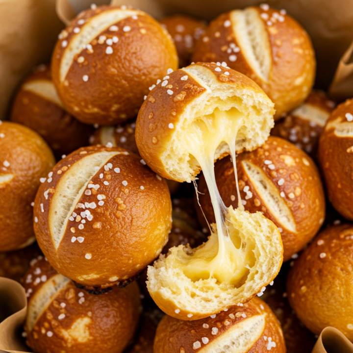 Warm, Gooey Cheesy Pretzel Bites Recipe
