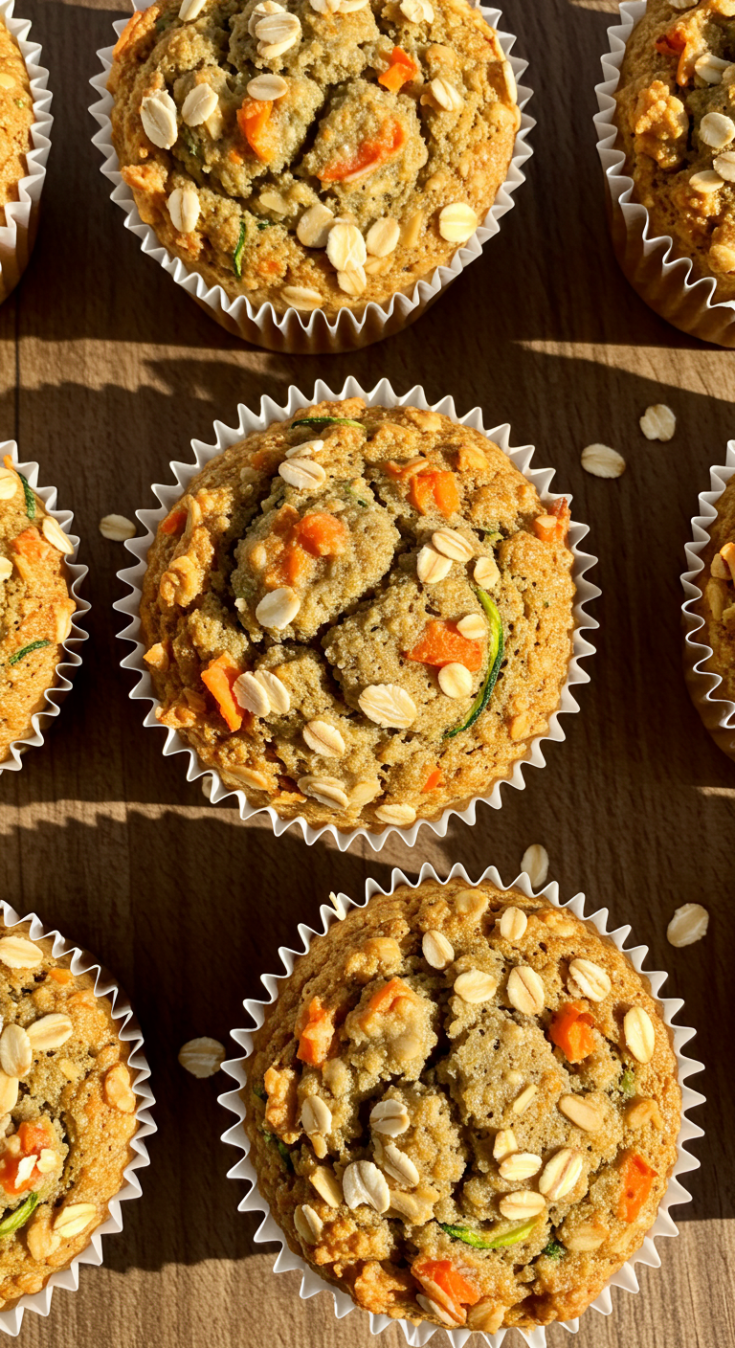Zucchini Carrot Oatmeal Muffins