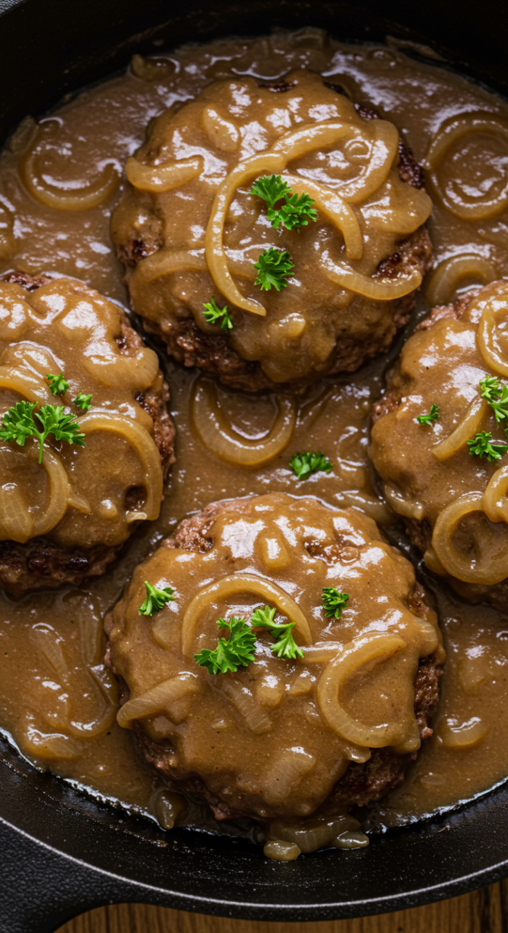 Brown Gravy Smothered Hamburger Steaks