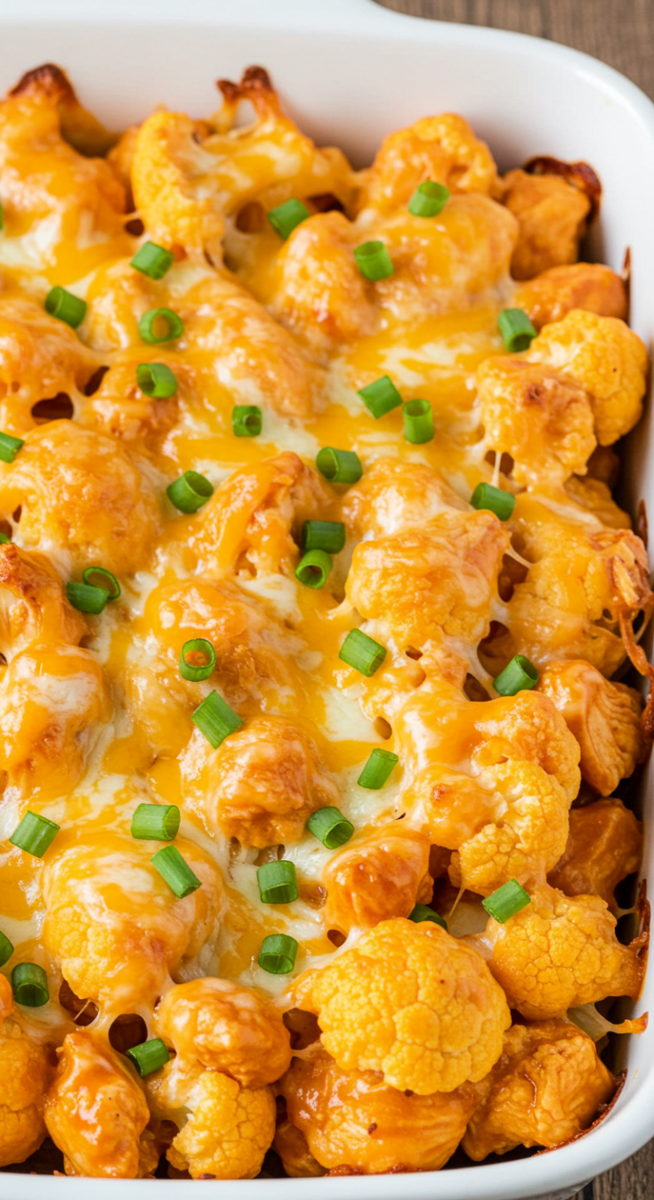 Buffalo Chicken Cauliflower Bake