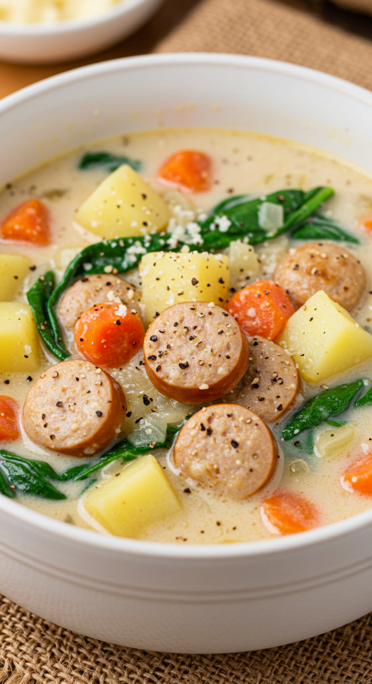 Creamy Parmesan Italian Sausage Soup