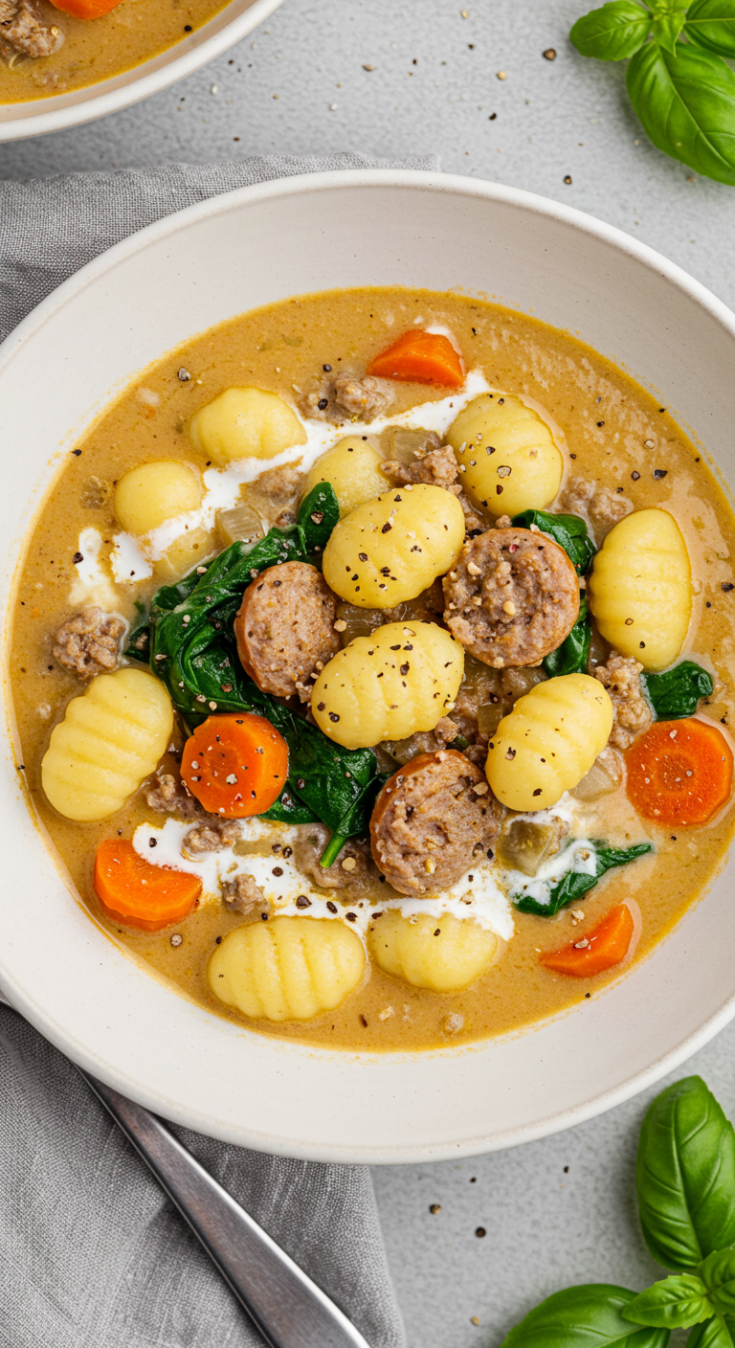Creamy Sausage Gnocchi Soup