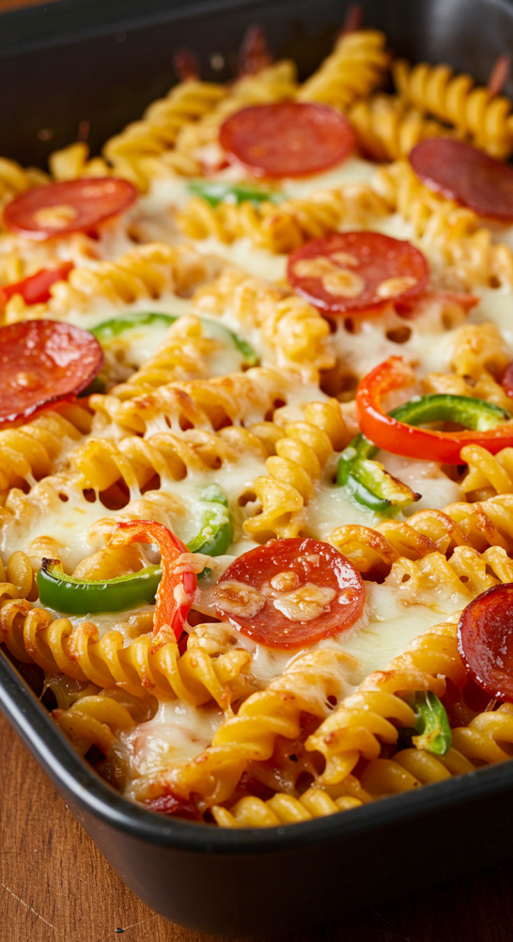 Easy Pizza Flavored Pasta Bake