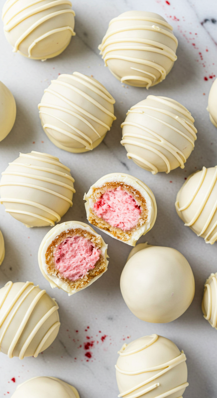 Irresistible White Chocolate Raspberry Cheesecake Balls