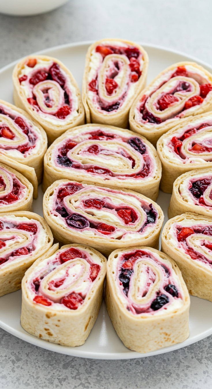 No Bake Berry Cheesecake Rolls
