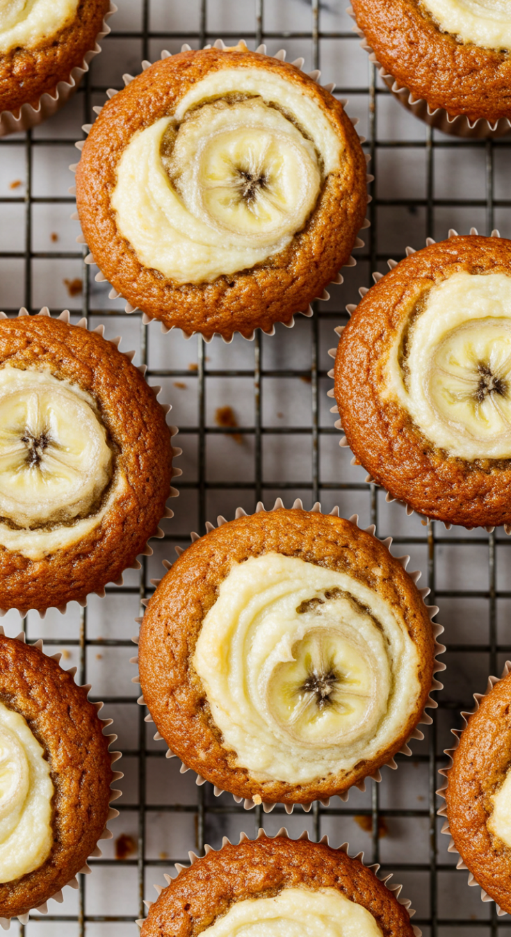 Fresh Banana Cream Cheese Muffins