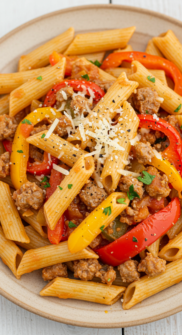 Sweet Pepper Sausage Pasta
