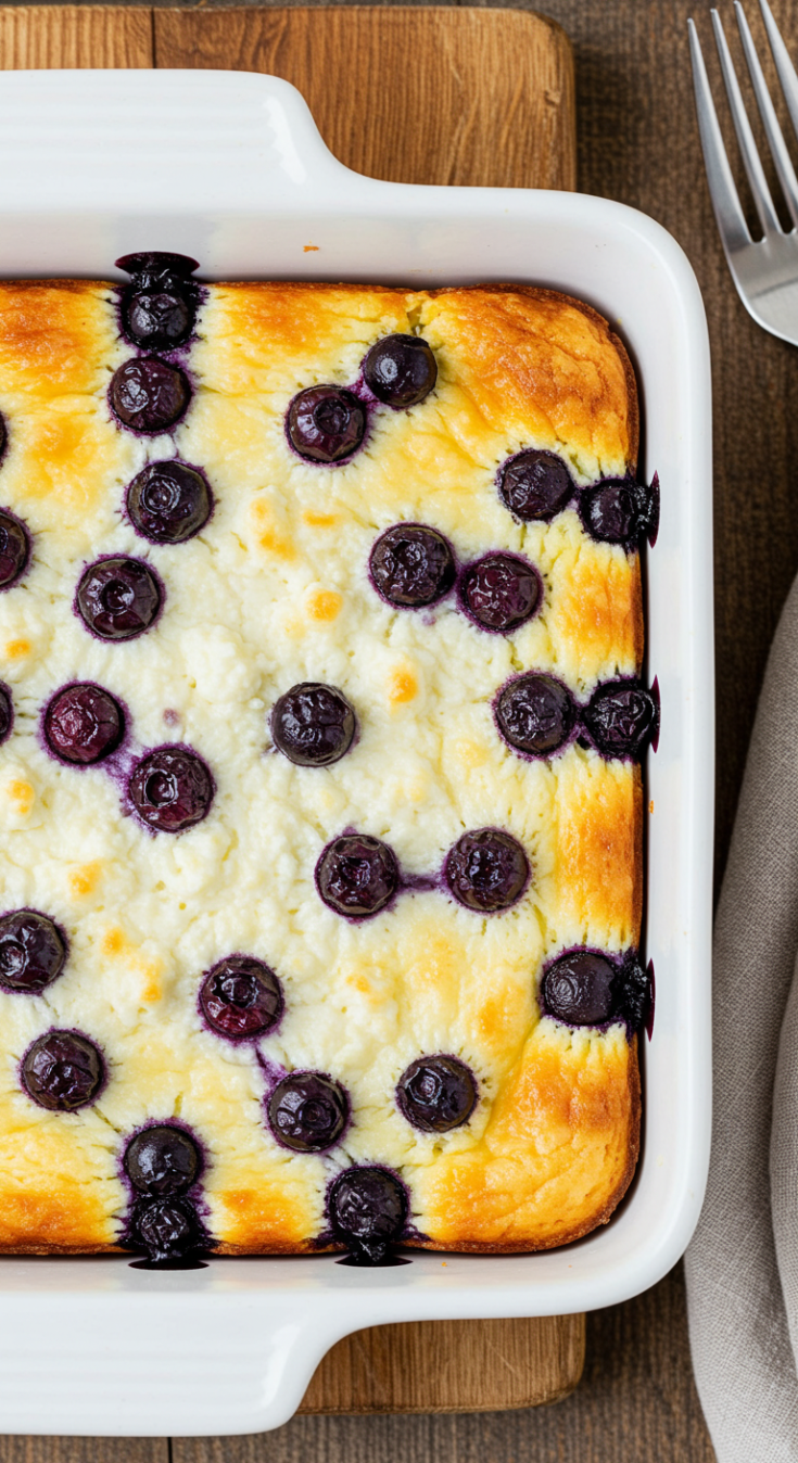 Blueberry Cottage Cheese Breakfast Bake
