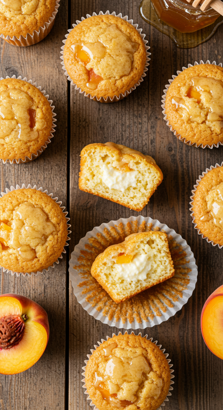 Honey Peach Cream Cheese Cupcakes