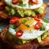 Avocado Hash Brown Toast with a Spicy Kick